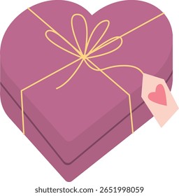 Heart Shaped Box of Chocolates with Gift Tag