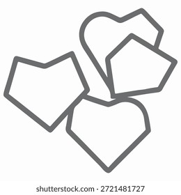 Herzförmige Box und Rahmen Vektor Design-Ikone glücklichen Velentinstag .