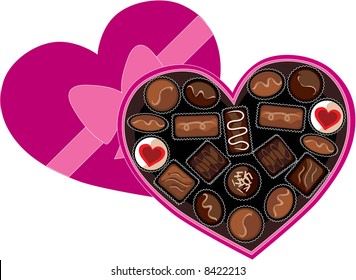 A Heart Shaped Box Full Of Chocolates