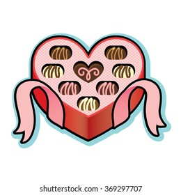Heart shaped box with Valentine chocolates
