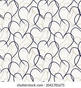 Heart shaped brush stroke seamless pattern background for fashion textiles, graphics