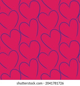 Heart shaped brush stroke seamless pattern background for fashion textiles, graphics