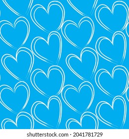 Heart shaped brush stroke seamless pattern background for fashion textiles, graphics