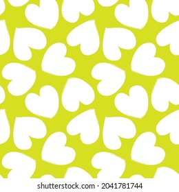 Heart shaped brush stroke seamless pattern background for fashion textiles, graphics