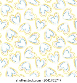 Heart shaped brush stroke seamless pattern background for fashion textiles, graphics