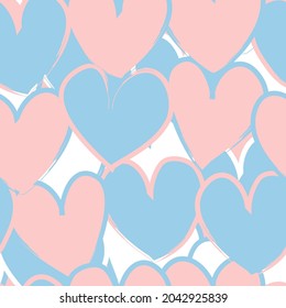 Heart shaped brush stroke seamless pattern background for fashion textiles, graphics