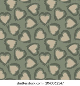 Heart shaped brush stroke seamless pattern background for fashion textiles, graphics