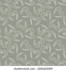 Heart shaped brush stroke seamless pattern background for fashion textiles, graphics