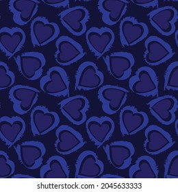 Heart shaped brush stroke seamless pattern background for fashion textiles, graphics