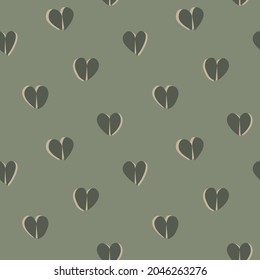 Heart shaped brush stroke seamless pattern background for fashion textiles, graphics