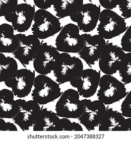 Heart shaped brush stroke seamless pattern background for fashion textiles, graphics