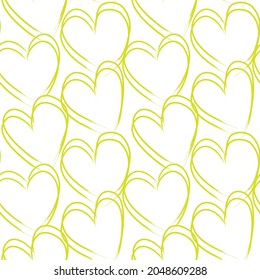 Heart shaped brush stroke seamless pattern background for fashion textiles, graphics