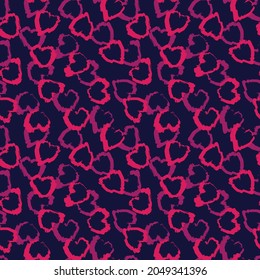 Heart shaped brush stroke seamless pattern background for fashion textiles, graphics