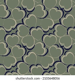 Heart shaped brush stroke seamless pattern design for fashion textiles, graphics and crafts