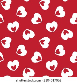Rastreo de pincel con forma de corazón diseño de patrones sin fisuras para textiles de moda, gráficos y artesanías