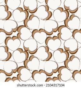 Heart shaped brush stroke seamless pattern design for fashion textiles, graphics and crafts