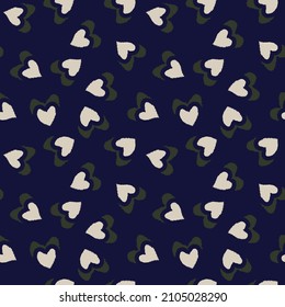 Heart shaped brush stroke seamless pattern design for fashion textiles, graphics and crafts