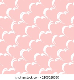Rastreo de pincel con forma de corazón diseño de patrones sin fisuras para textiles de moda, gráficos y artesanías