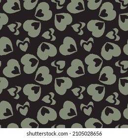 Rastreo de pincel con forma de corazón diseño de patrones sin fisuras para textiles de moda, gráficos y artesanías