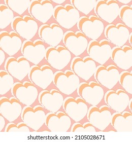 Rastreo de pincel con forma de corazón diseño de patrones sin fisuras para textiles de moda, gráficos y artesanías