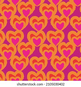 Heart shaped brush stroke seamless pattern design for fashion textiles, graphics and crafts
