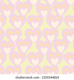 Rastreo de pincel con forma de corazón diseño de patrones sin fisuras para textiles de moda, gráficos y artesanías