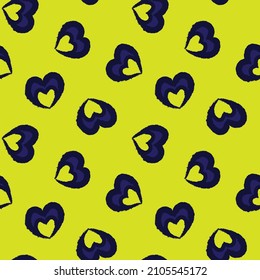 Heart shaped brush stroke seamless pattern design for fashion textiles, graphics and crafts
