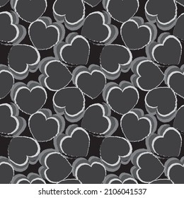 Heart shaped brush stroke seamless pattern design for fashion textiles, graphics and crafts