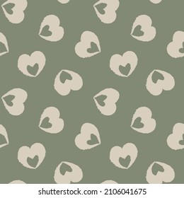 Rastreo de pincel con forma de corazón diseño de patrones sin fisuras para textiles de moda, gráficos y artesanías