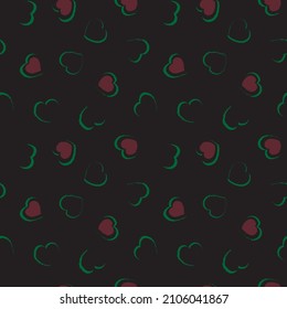 Rastreo de pincel con forma de corazón diseño de patrones sin fisuras para textiles de moda, gráficos y artesanías