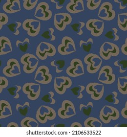 Rastreo de pincel con forma de corazón diseño de patrones sin fisuras para textiles de moda, gráficos y artesanías