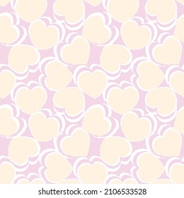 Heart shaped brush stroke seamless pattern design for fashion textiles, graphics and crafts