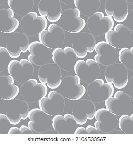 Rastreo de pincel con forma de corazón diseño de patrones sin fisuras para textiles de moda, gráficos y artesanías
