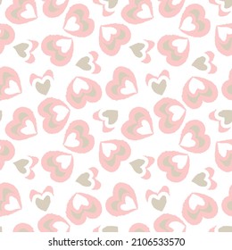 Heart shaped brush stroke seamless pattern design for fashion textiles, graphics and crafts