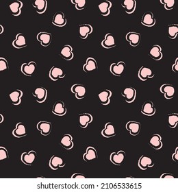 Heart shaped brush stroke seamless pattern design for fashion textiles, graphics and crafts