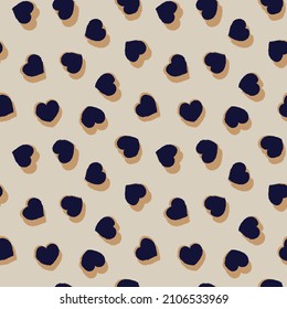 Rastreo de pincel con forma de corazón diseño de patrones sin fisuras para textiles de moda, gráficos y artesanías