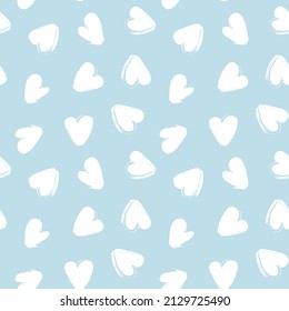 Rastreo de pincel con forma de corazón diseño de patrones sin fisuras para textiles de moda, gráficos y artesanías