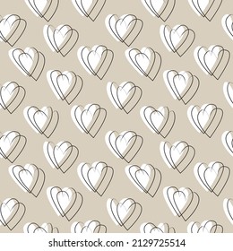 Heart shaped brush stroke seamless pattern design for fashion textiles, graphics and crafts