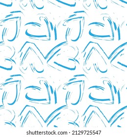 Heart shaped brush stroke seamless pattern design for fashion textiles, graphics and crafts