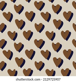 Heart shaped brush stroke seamless pattern design for fashion textiles, graphics and crafts
