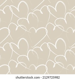 Heart shaped brush stroke seamless pattern design for fashion textiles, graphics and crafts