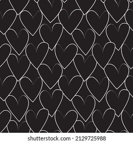 Rastreo de pincel con forma de corazón diseño de patrones sin fisuras para textiles de moda, gráficos y artesanías