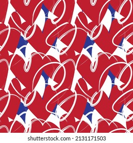 Heart shaped brush stroke seamless pattern design for fashion textiles, graphics and crafts