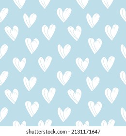 Heart shaped brush stroke seamless pattern design for fashion textiles, graphics and crafts