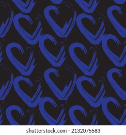 Heart shaped brush stroke seamless pattern design for fashion textiles, graphics and crafts