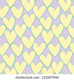 Heart shaped brush stroke seamless pattern design for fashion textiles, graphics and crafts