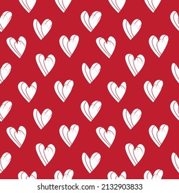 Rastreo de pincel con forma de corazón diseño de patrones sin fisuras para textiles de moda, gráficos y artesanías