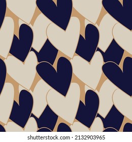 Rastreo de pincel con forma de corazón diseño de patrones sin fisuras para textiles de moda, gráficos y artesanías