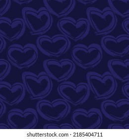 Heart shaped brush stroke seamless pattern design for fashion textiles, graphics and crafts