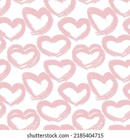 Heart shaped brush stroke seamless pattern design for fashion textiles, graphics and crafts